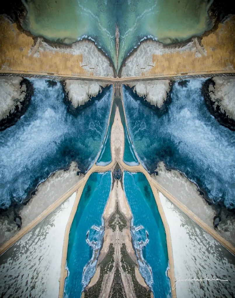 Purification — mirrored water and stone